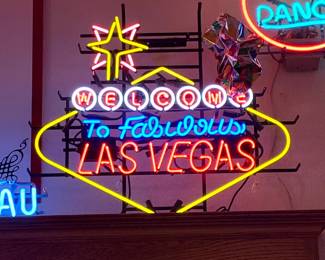 Vintage-style "Welcome to Fabulous Las Vegas" neon sign