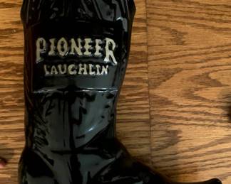 Collectible Pottery Cowboy Boot in Glazed Black