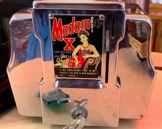 Vintage Diner Madame X Coin Op Fortune Teller Napkin Dispenser