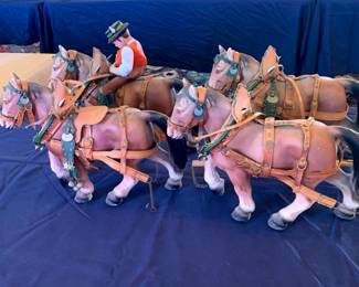 Detail of Lowenbrau Horse and Cart set