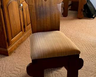 Handbuilt Unique Wood Chairs with Padded Seat Cushion
