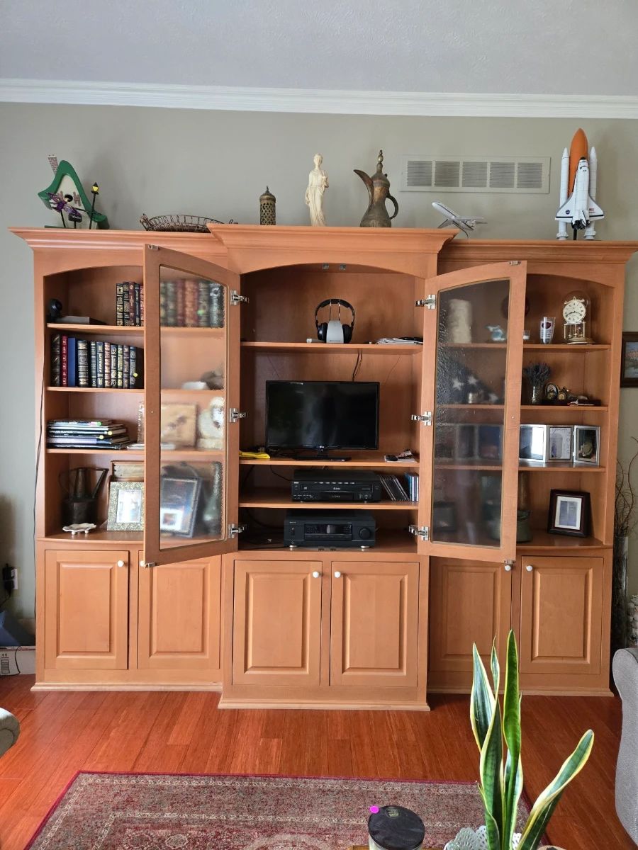Blonde 3 Pc Bookshelf / Entertainment / Storage Unit