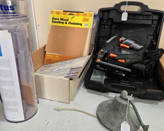 Rain Gauge, Metal Bell, Electric Tacker & Sand Paper