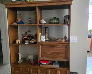 Vintage Wood/Laminate Bookshelf, Secretary, Storage Cabinet