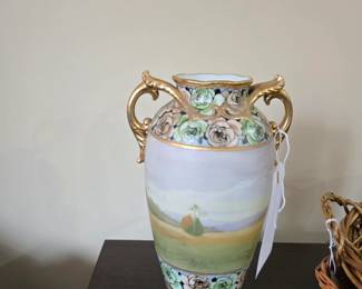 Antique Hand Painted Nippon Vase