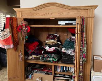 Pine Chest - huge collection of antique textiles - vintage - ethnic 