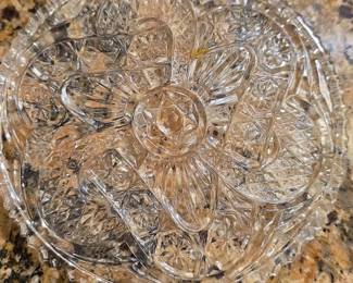 American Brilliant Period Cut Glass Cake Stand