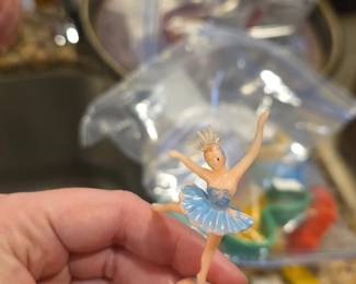 Vintage Plastic Ballerina Cake Toppers Assortment second image