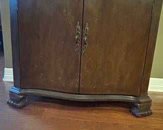 Dark Wood Curio Cabinet with Cabriole Legs