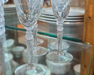 Set of Etched Crystal Cordial Glasses