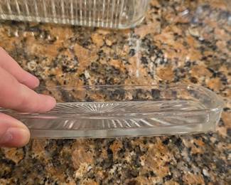 Anchor Hocking Wexford Pattern Glass Butter Dish Lid second image