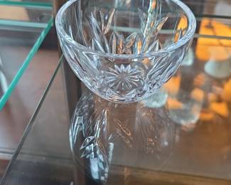 Cut Glass Bowl with Starburst and Fan Pattern