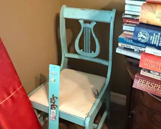Painted Lyre Back Accent Chair