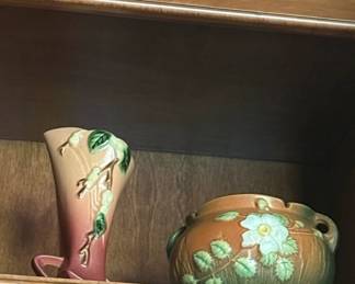 Roseville Pottery Magnolia Vase and Dogwood Bowl Set