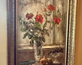 Nikolai Morgon Autumn Roses Oil on Canvas