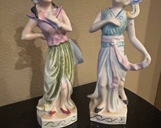 Pair of Porcelain Figurines, Made in Occupied Japan