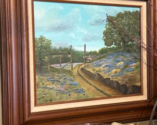 Texas Bluebonnet Landscape Painting