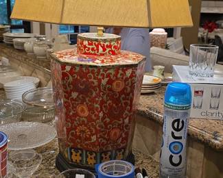 Vintage Chinese Export Porcelain Ginger Jar Lamp