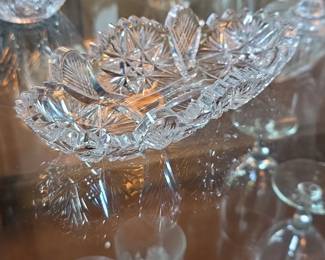 American Brilliant Cut Glass Relish Dish
