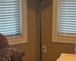 Decor Therapy Traditional Floor Lamp with Neutral Linen Shade