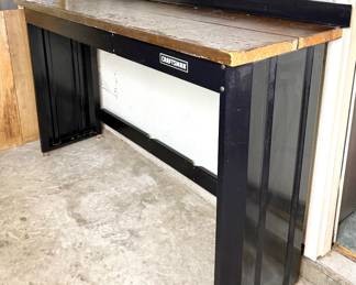 Craftsman Work Bench with Solid Wood Top and Metal Base 