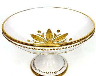 Ugo Zaccagnini White Porcelain and Gold Centrepiece Footed Bowl 641/1496 