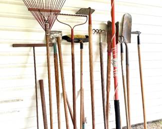 Lot of 16 Various Yard Tools 