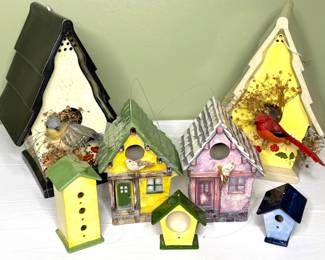 Precious Lot of Decorative Ceramic Birdhouses 