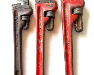 Set of 3 RIGID Pipe Wrenches 