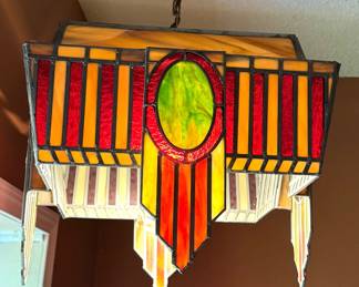 Hand Made Stained Glass Hanging Ceiling Light 3 