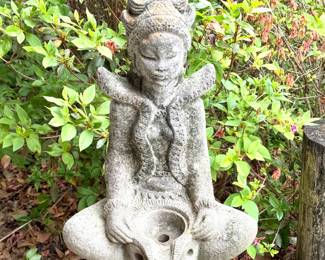 Cement Hindu Godess Statue with Patina 