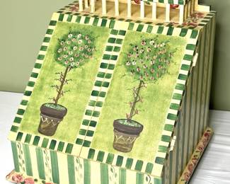 Hand Painted Desk Organizer / Storage Container 