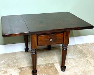 Solid Wood Drop-Leaf End Table with Drawer by Kling Colonial 