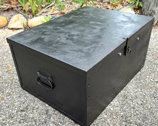 Vintage Industrial Steel Tool Box Trunk 