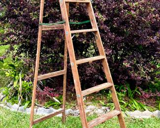 Vintage Wood 10ft Ladder 