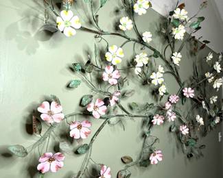 Copper Fountain Floral Art Sculpture 