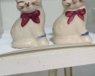 Vintage Ceramic Cat Salt and Pepper Shakers  Shawnee Puss n Boots