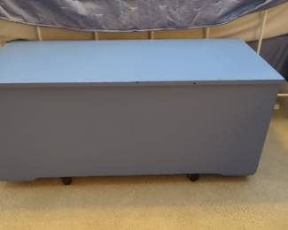 Vintage Wooden Toy Chest / Storage Trunk