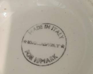 Italian Ceramic Serving Bowl with Blue Rim second image