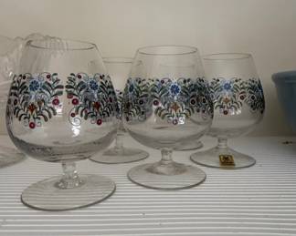 Set of Moser Kingfisher Brandy Snifters