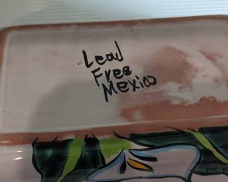 Mexican Talavera Calla Lily Rectangular Serving Dish