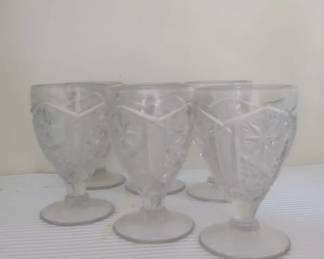 Set of Pressed Glass Footed Goblets second image