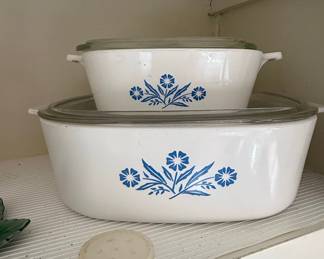 CorningWare "Blue Cornflower" Casserole Dishes with Glass Lids (1.5-Quart and 2.5-Quart)