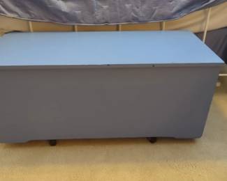 Vintage Wooden Toy Chest or Storage Trunk second image