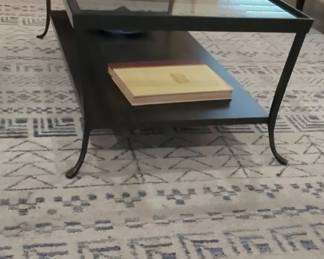 Uttermost Alayna Black Metal and Glass Coffee Table second image