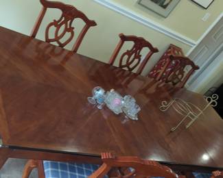 Mahogany Chippendale Style Dining Table and Chairs Set