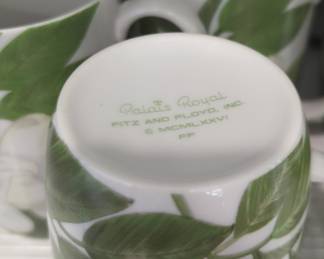 Palais Royal Fitz and Floyd "Magnolia" Mugs and Saucers Set