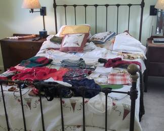 Victorian Cast Iron and Brass Bed Frame