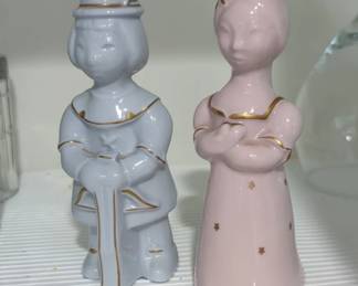 Vintage Ceramic Figurine Salt and Pepper Shakers  Made in Japan