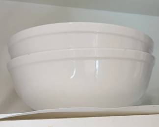 White Ceramic Mixing Bowls Set of 